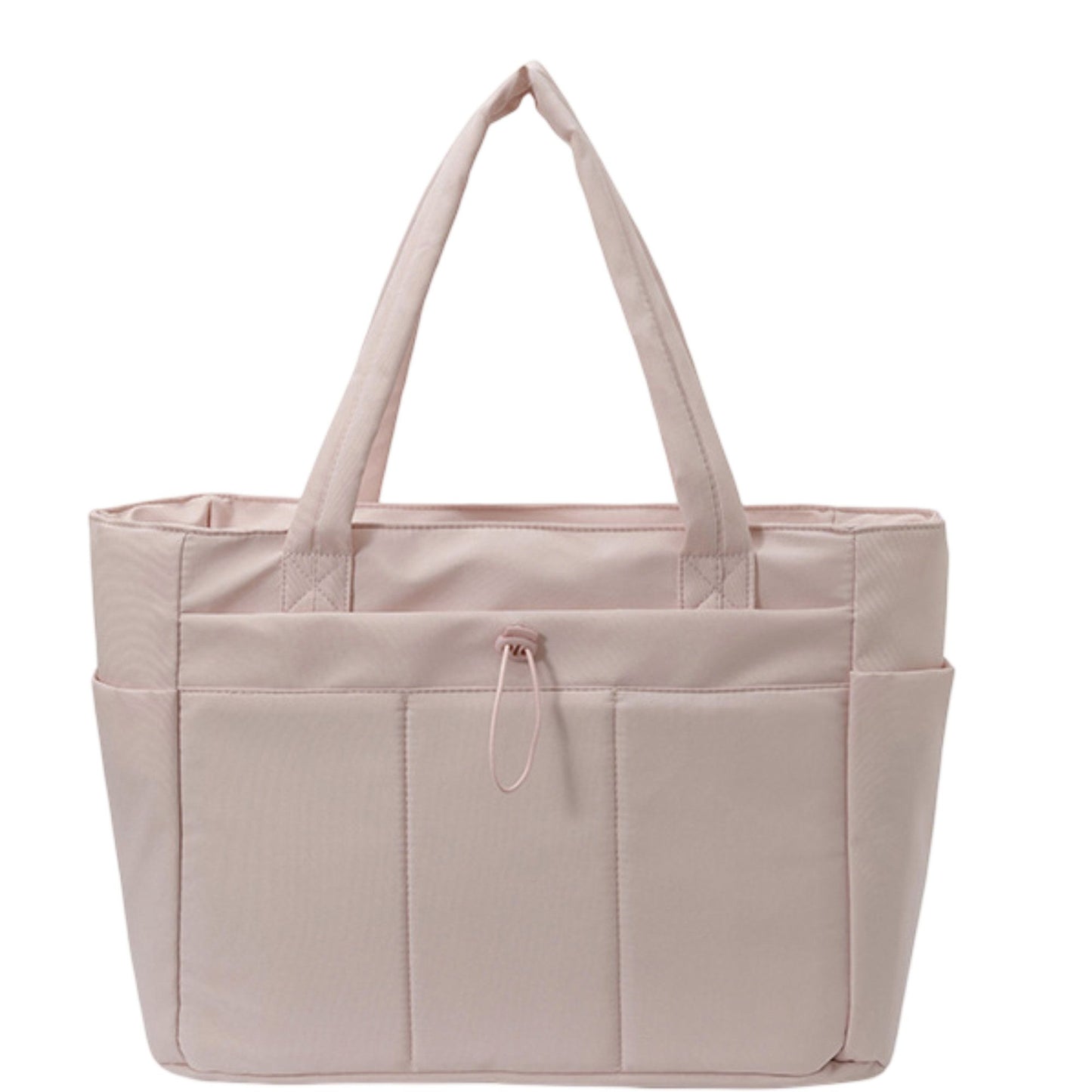Canvas Tote Bag with Zipper Closure and Multiple Exterior Pockets