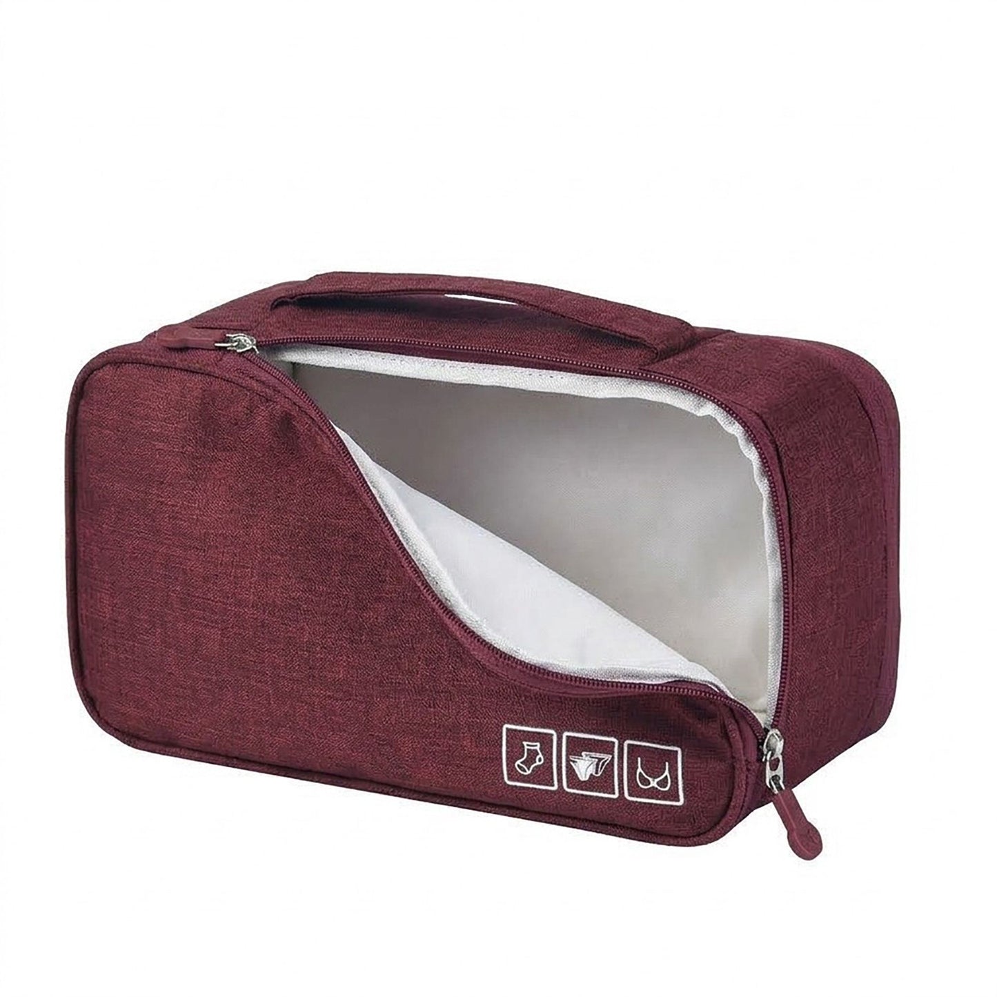 Travel Underwear Organizer Bag with Zipper and Carry Handle