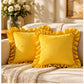Velvet Ruffle Decorative Throw Pillow Cover Set of 2