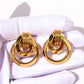 Women's Brass Interlocking Circle Earrings