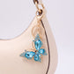 2pc Butterfly Rhinestone Keychain Bag Charm with Lobster Clasp