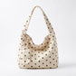 Polka Dot Hobo Tote Bag with Wide Shoulder Strap and Matching Pouch 12.5x13x5.5in