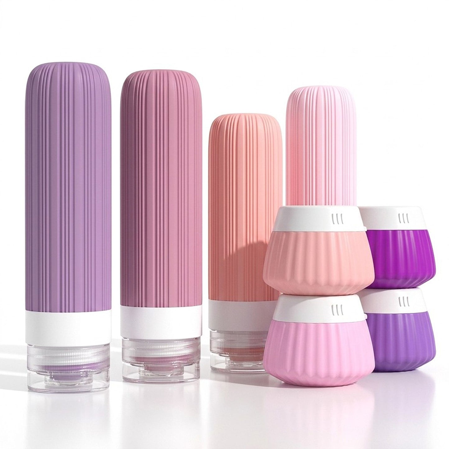 8 Piece Travel Toiletry Bottle and Jar Set