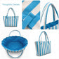 Striped Terry Cloth Tote Bag Roomy Beach and Travel Shoulder Carryall