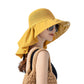 Womens Mesh Panel Wide Brim Sun Hat with Back Flap UV Protection and Tie Detail for Outdoor Activities