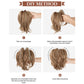 Short Tousled Layered Ponytail Hairpiece with Claw Clip Heat Resistant Synthetic Hair Natural Texture