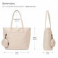 Large Capacity Tote Bag with Zip Closure Spacious Shoulder Bag Lightweight Daily Bag