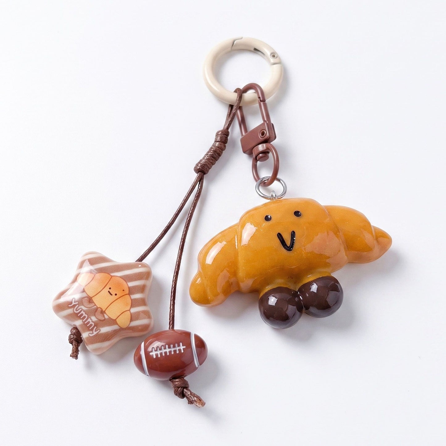 2-Piece Womens Multi-Charm Accessory with Hanging Clip and Character Design