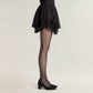 2pcs Women's Sheer Full Length Tights with Decorative Bow Thigh Print and Soft Stretch Fit for Delicate Feminine Styling