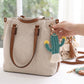 Cactus Macrame Keychain with Tassel Bag Charm