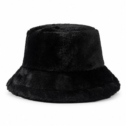 Faux Fur Bucket Hat Soft Plush Winter Casual Fashion Hat