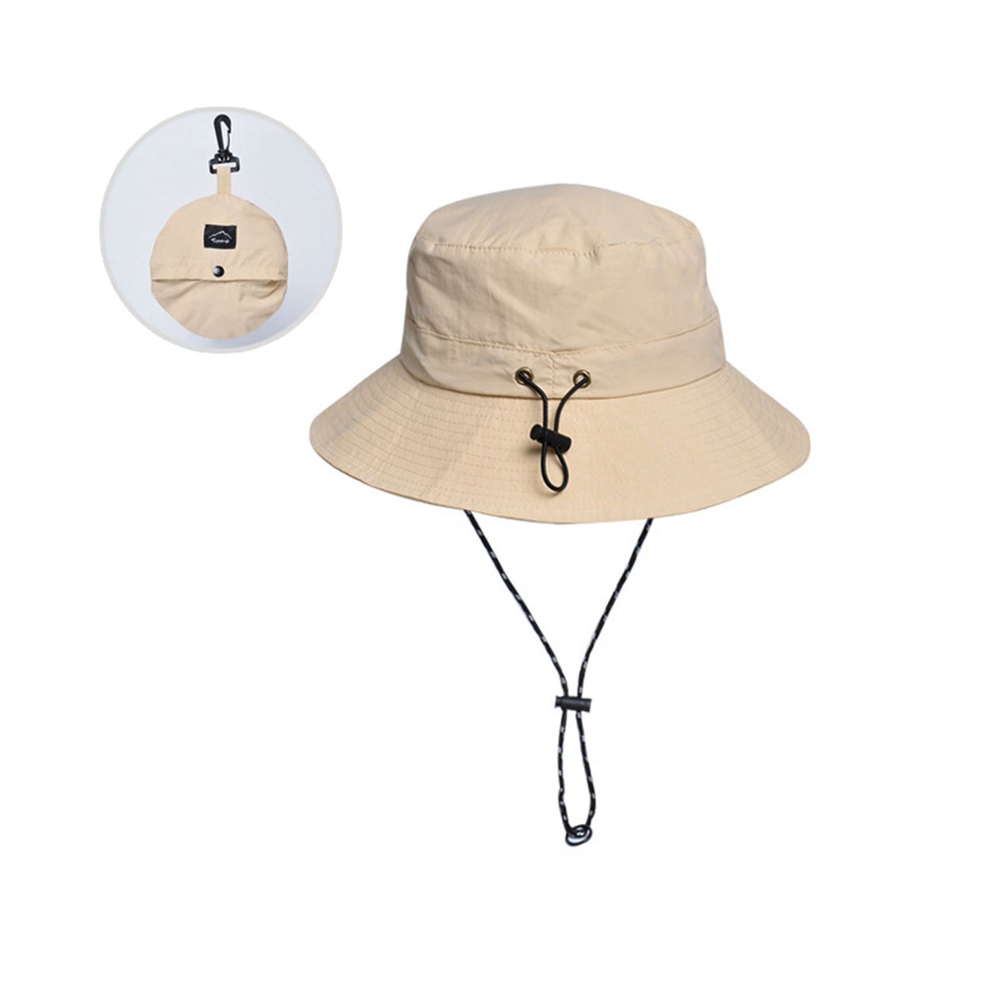 Water-Resistant Packable Bucket Hat with Adjustable Chin Strap Quick-Dry Fabric for Beach Hiking Camping and Outdoor Travel