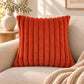 Double Sided Plush Corduroy Throw Pillow Cover 18 x 18 Inch Wide Stripe Texture