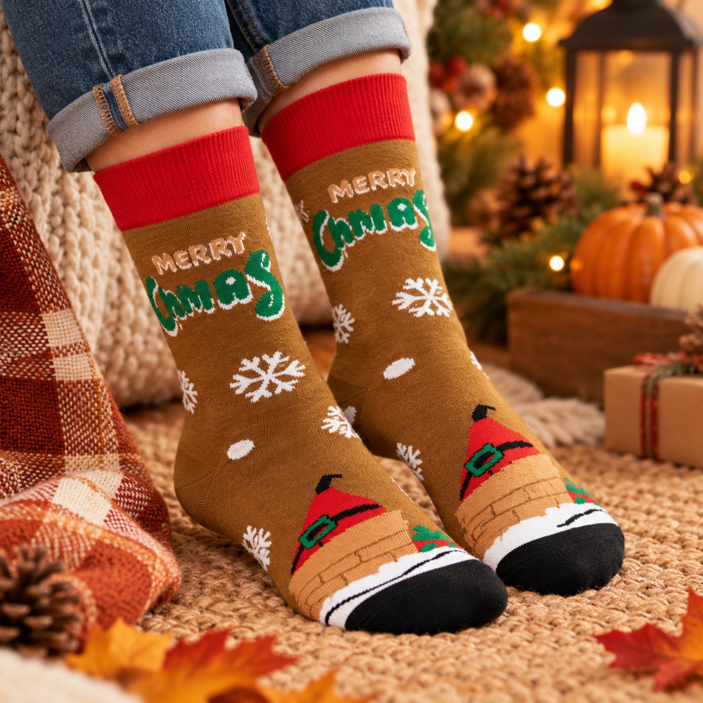 Holiday Novelty 3 Pack Crew Socks Assorted Festive Christmas Patterns