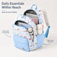 Dog Print School Backpack with Multiple Zip Pockets