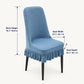 Textured Stretch Dining Chair Cover with Ruffled Skirt