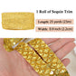 Sewing Sequin Trim 0.9 Inch 4 Row, 25 Yards Glitter Sequin Ribbon Metallic Stretch Bling Strip DIY Craft Decoration