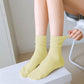 Chic Style Solid Speckled Crew Socks Non Slip Cotton for Casual 2 Pairs 4 Season
