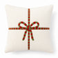 Christmas Bow Throw Pillow Cover Square Plush Decorative Cushion Cover