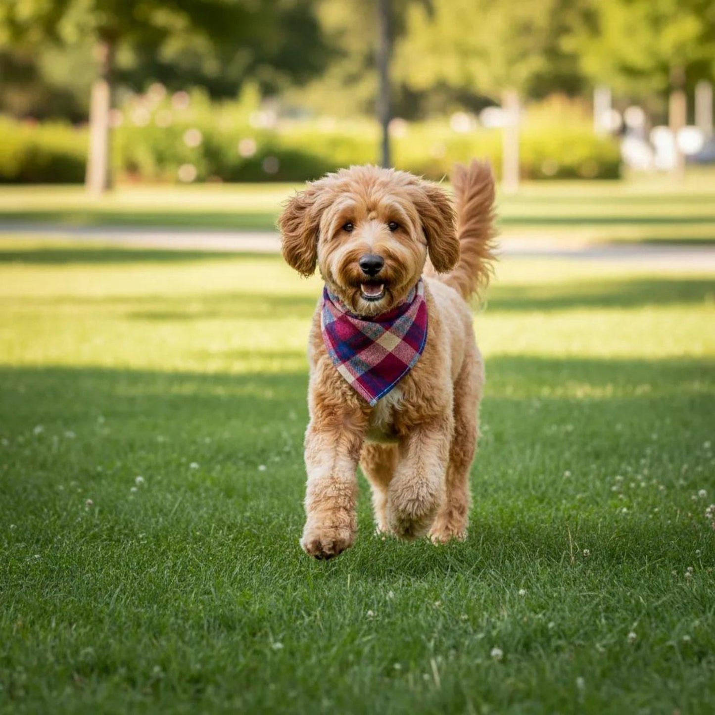 Plaid Pet Bandana Scarf Soft Tie-On Triangle Neck Accessory Classic Check Pattern