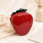 Strawberry Shaped Crossbody Bag with Chain Strap and Zip Closure