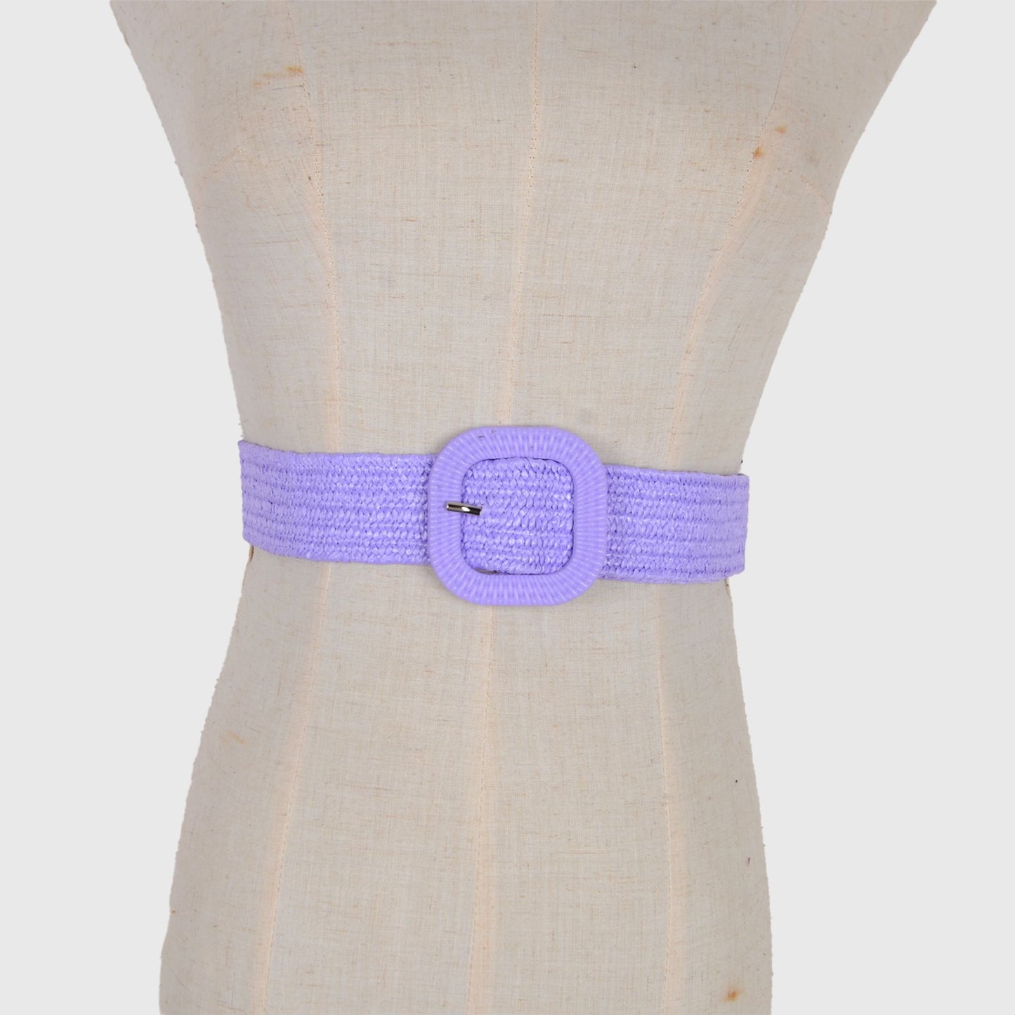 Elegant Straw Belt with Matching Woven Buckle
