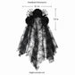 Halloween Floral Skull Headband with Spiderweb Lace Veil