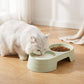 Plastic Double Pet Bowl with Raised Base for Food and Water