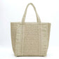 Woven Tote Bag with Fringe Detail and Shoulder Handles