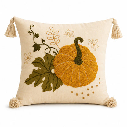 Autumn Tassel Throw Pillow Cover Square Decorative Cushion Cover