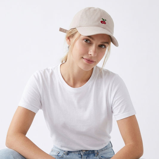 Cherry Embroidered Baseball Cap Adjustable Dad Hat