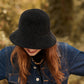 Womens Soft Knit Bucket Hat with Structured Brim