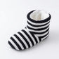 Striped Fuzzy Slipper Boots  US 5-10.5