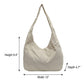 Solid Hobo Tote Bag with Soft Slouchy Shape and Shoulder Handle