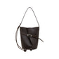 Pebbled Leather Bucket Shoulder Tote with Adjustable Buckle Accent and Open Top Design