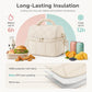 Quilted Insulated Lunch Bag with Adjustable Strap Padded Handle and PEVA Lining