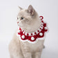 Pet Crochet Collar with Pom-Pom Decorative Neck Accessory for Dogs and Cats