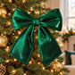Gold Fabric Christmas Bow Hanging Decoration