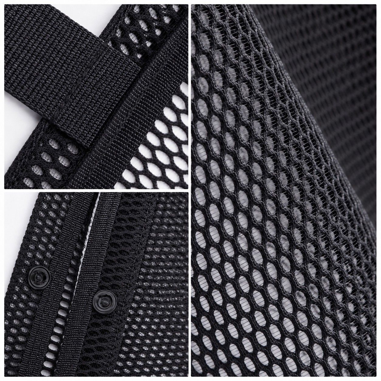 Reusable Mesh Shopping Tote Bag with Snap Closure and Carry Handles