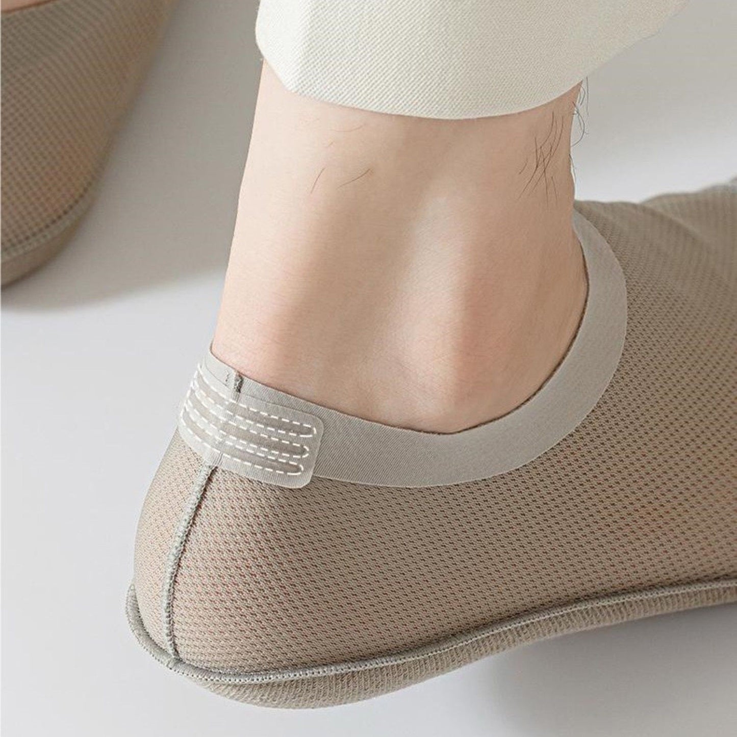 Men's No-Show Mesh Socks with Non-Slip Silicone Heel Grip and Breathable Low-Cut Design 3-Pack