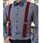 Men's Adjustable Suspenders 46in Elastic Suspenders with Clips for Formal & Casual Wear