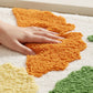 Tufted Floor Mat with Leaf Pattern Non Slip Backing Soft Plush Decorative Indoor Entryway Bathroom Rug