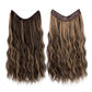 One Piece Long Wavy Curly Clip in Hair Wig Extension 20 Inches High for Women 4 Clips  Brown