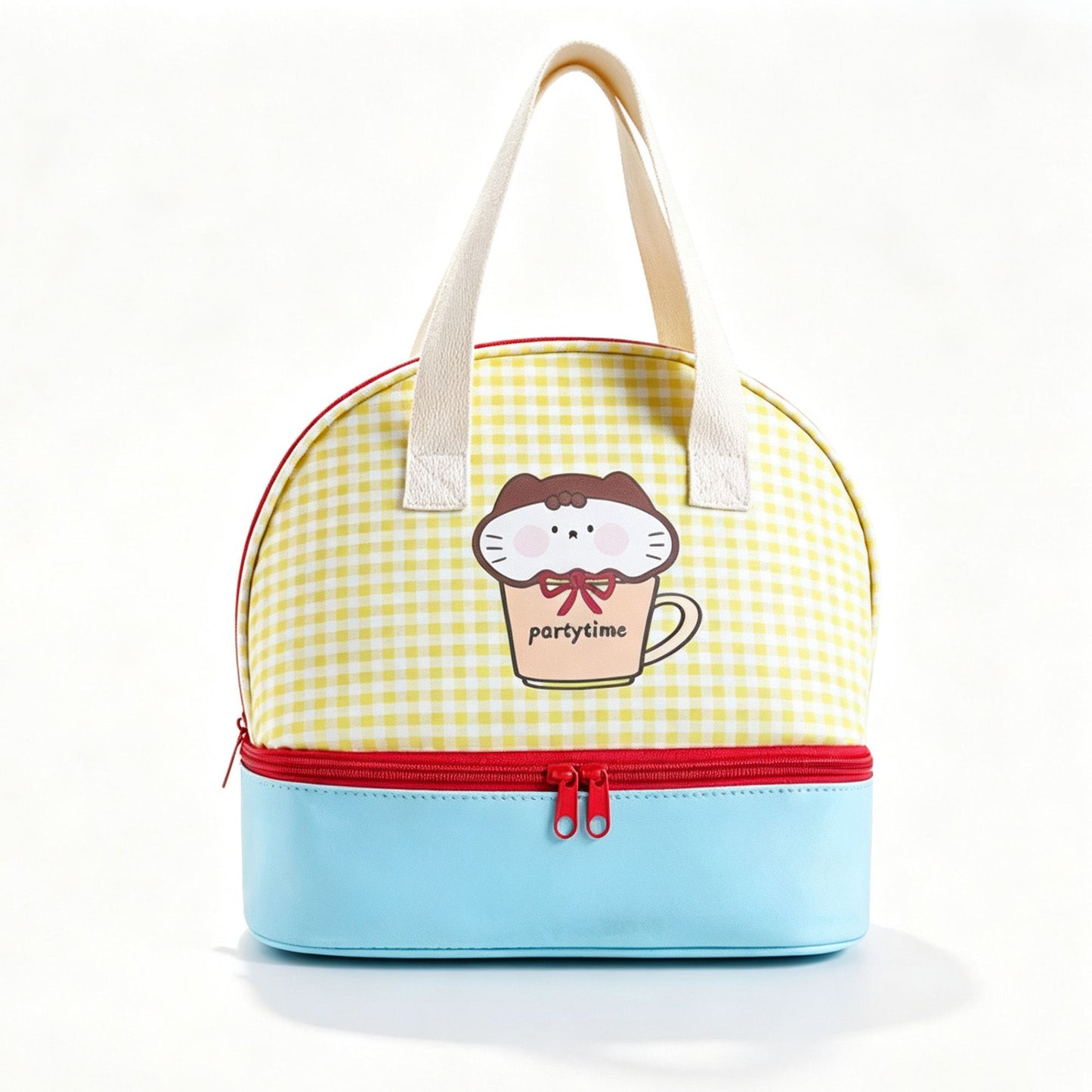 Double Layer Insulated Lunch Bag Large Capacity Cartoon Lunch Tote for School Travel