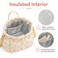Insulated Drawstring Lunch Bag with Pockets, Top Handles and Shoulder Strap