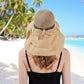 Wide Brim Mesh Sun Hat with Back Bow UV Protection Foldable Travel Hat for Women Outdoor Summer Style