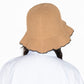 Women's Woven Floppy Bucket Hat with Scalloped Brim Edge Detail
