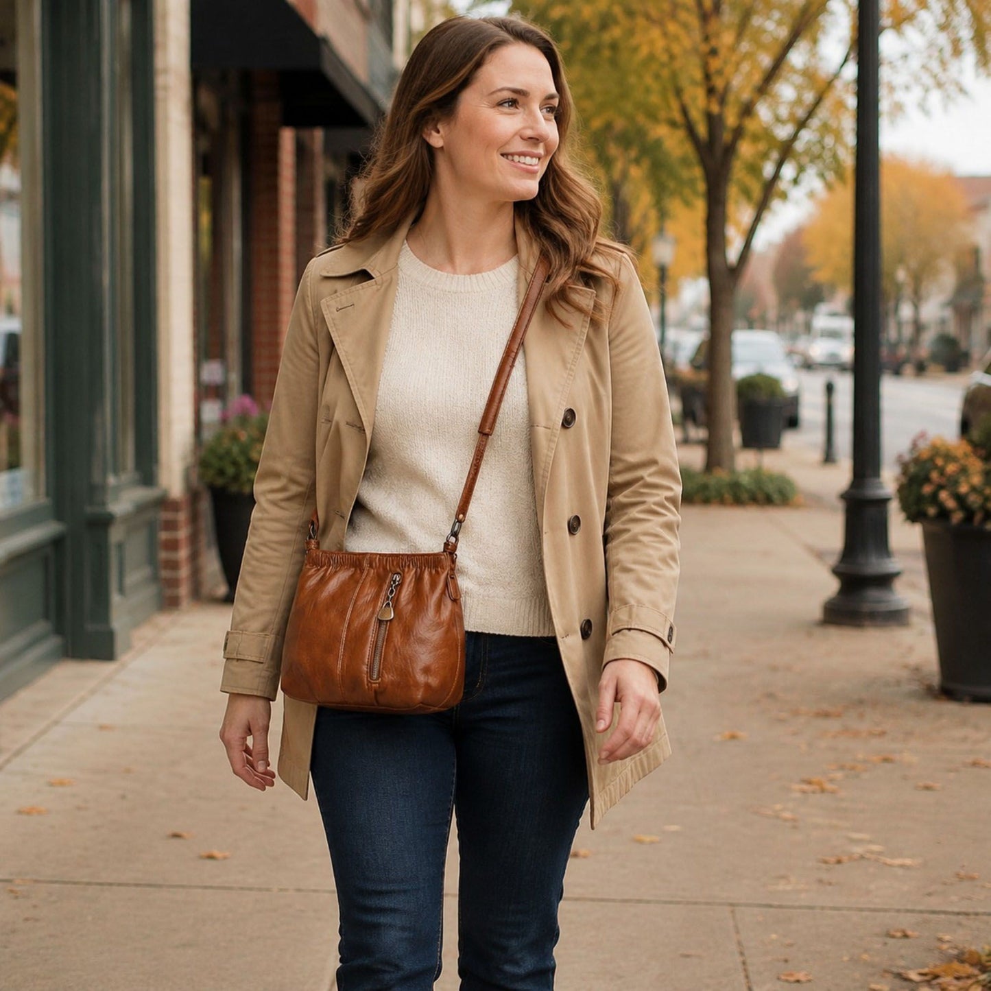 Soft Ruched Faux Leather Shoulder & Crossbody Bag