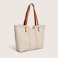 Faux Leather Tote Bag Shoulder Handbag with Zipper Closure for Work