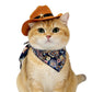 Pet Bandana Scarf Floral Pattern with Hat Accessory for Dogs and Cats